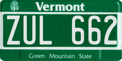 VT license plate ZUL662