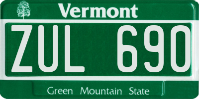 VT license plate ZUL690