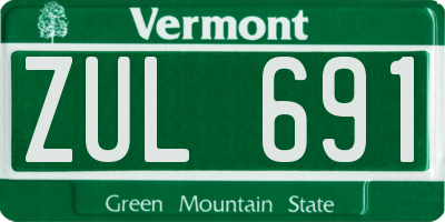 VT license plate ZUL691