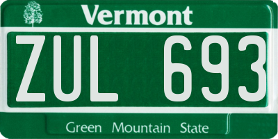 VT license plate ZUL693