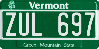 VT license plate ZUL697