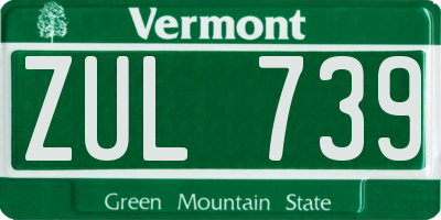 VT license plate ZUL739