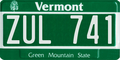 VT license plate ZUL741