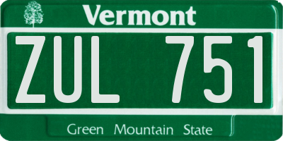 VT license plate ZUL751