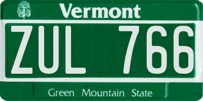 VT license plate ZUL766