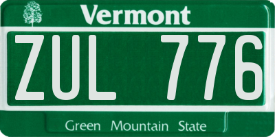 VT license plate ZUL776