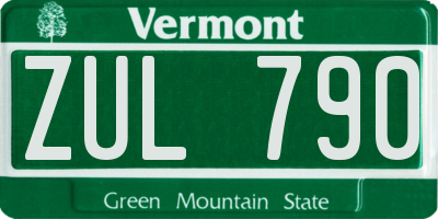 VT license plate ZUL790