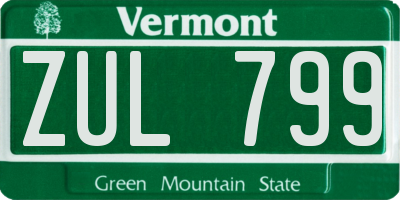 VT license plate ZUL799
