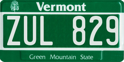 VT license plate ZUL829
