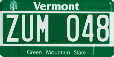 VT license plate ZUM048