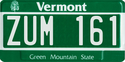 VT license plate ZUM161