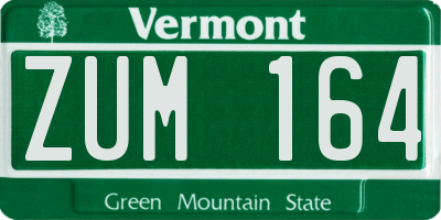 VT license plate ZUM164