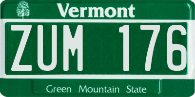 VT license plate ZUM176