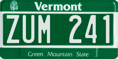 VT license plate ZUM241