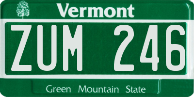 VT license plate ZUM246
