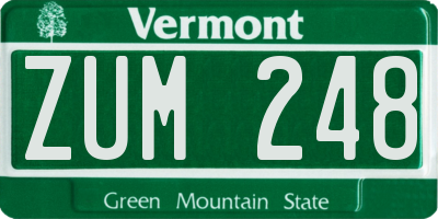 VT license plate ZUM248