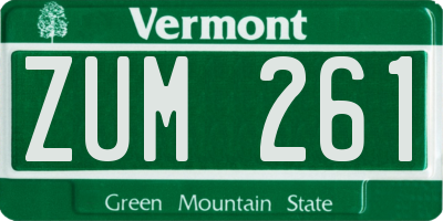 VT license plate ZUM261