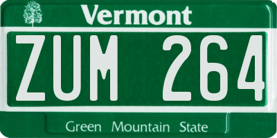 VT license plate ZUM264
