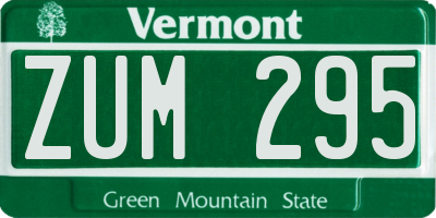 VT license plate ZUM295