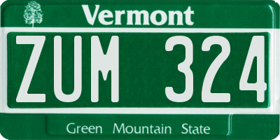 VT license plate ZUM324