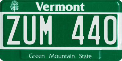 VT license plate ZUM440
