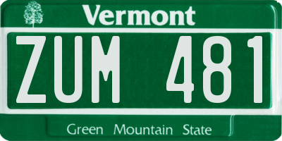 VT license plate ZUM481