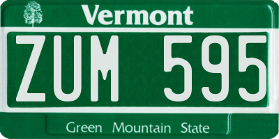 VT license plate ZUM595
