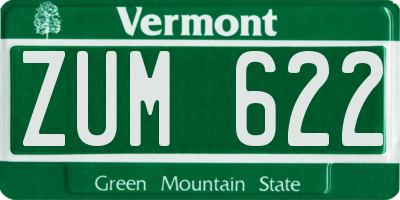 VT license plate ZUM622