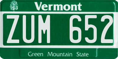 VT license plate ZUM652