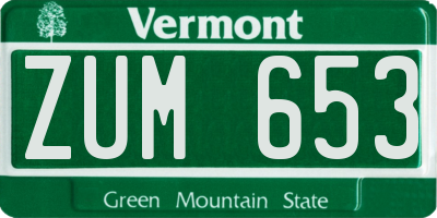 VT license plate ZUM653