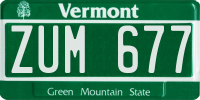 VT license plate ZUM677