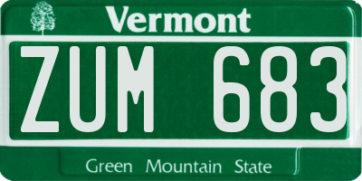 VT license plate ZUM683