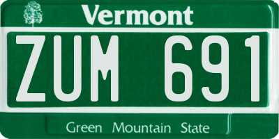 VT license plate ZUM691