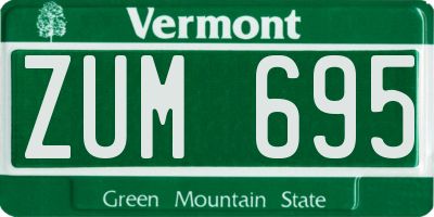 VT license plate ZUM695