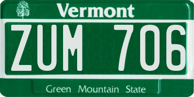VT license plate ZUM706