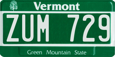 VT license plate ZUM729
