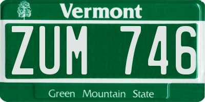 VT license plate ZUM746