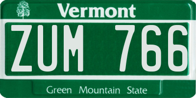 VT license plate ZUM766