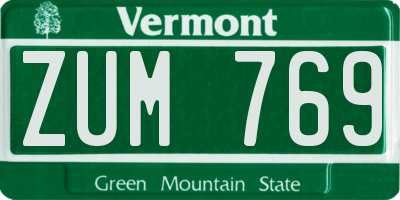 VT license plate ZUM769