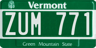 VT license plate ZUM771