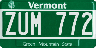 VT license plate ZUM772