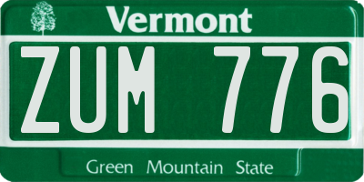 VT license plate ZUM776