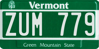 VT license plate ZUM779