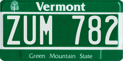 VT license plate ZUM782