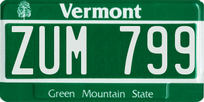 VT license plate ZUM799