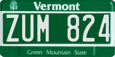 VT license plate ZUM824