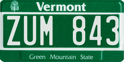 VT license plate ZUM843