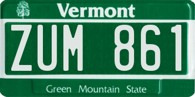 VT license plate ZUM861