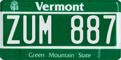 VT license plate ZUM887