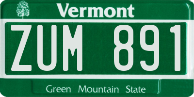 VT license plate ZUM891